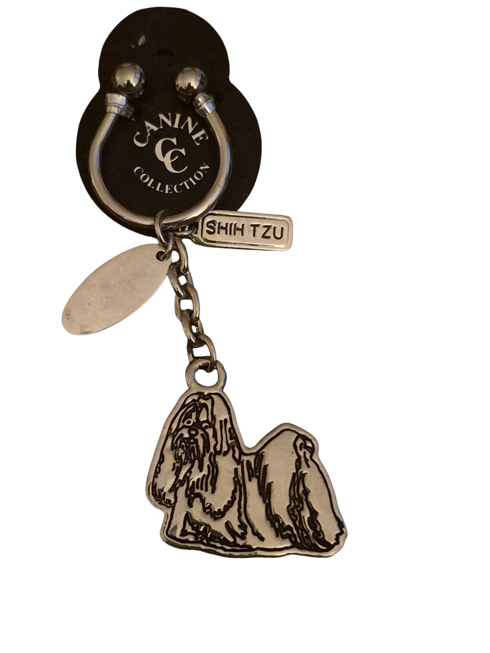 Silver Shih Tzu Keychain Charm
